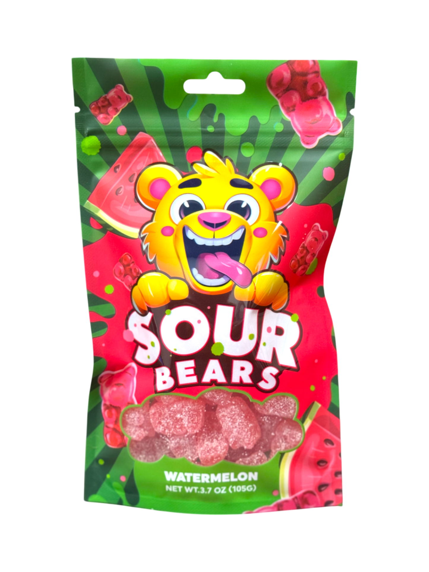 Sour Bears - 3 bags of Watermelon Flavor (3.7oz)
